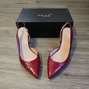 J. Crew Colette D'Orsay Slingback Pumps in Rich Scarlet, size 11